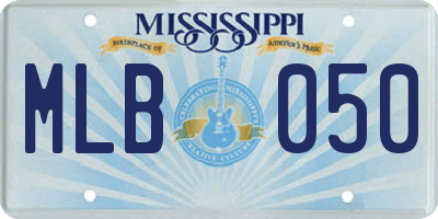 MS license plate MLB050