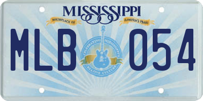 MS license plate MLB054
