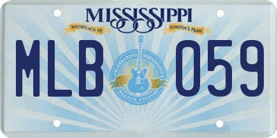 MS license plate MLB059
