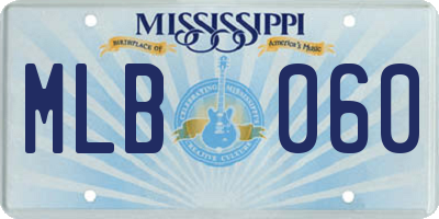 MS license plate MLB060
