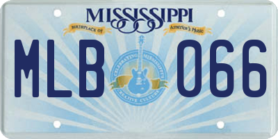 MS license plate MLB066