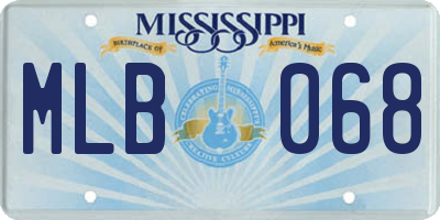 MS license plate MLB068
