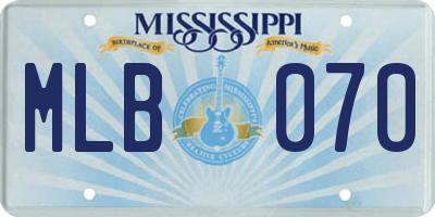 MS license plate MLB070