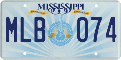 MS license plate MLB074