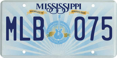 MS license plate MLB075