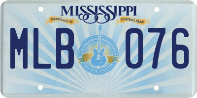MS license plate MLB076