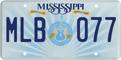 MS license plate MLB077