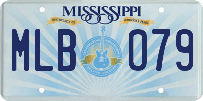 MS license plate MLB079