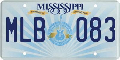 MS license plate MLB083