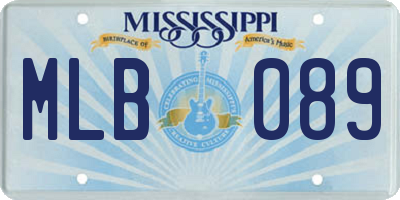 MS license plate MLB089