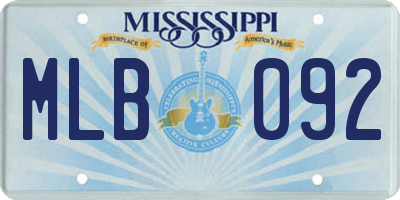 MS license plate MLB092