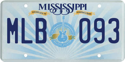 MS license plate MLB093