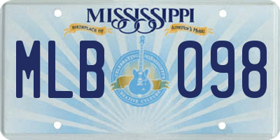 MS license plate MLB098