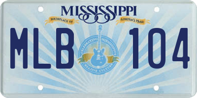 MS license plate MLB104