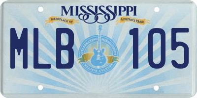 MS license plate MLB105