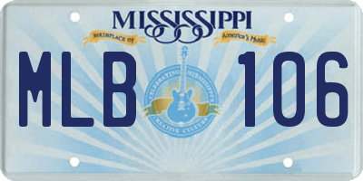 MS license plate MLB106