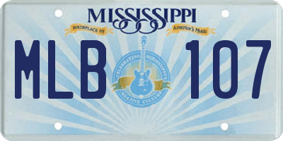MS license plate MLB107