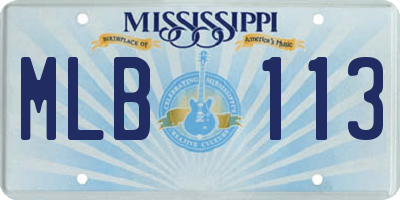 MS license plate MLB113