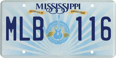 MS license plate MLB116