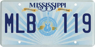 MS license plate MLB119