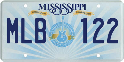 MS license plate MLB122