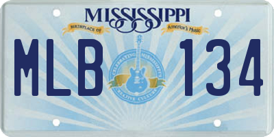 MS license plate MLB134