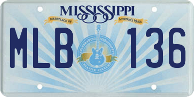 MS license plate MLB136