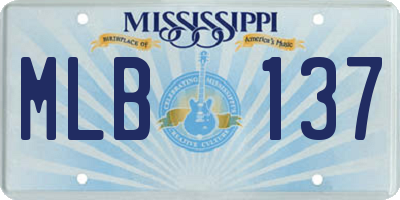 MS license plate MLB137
