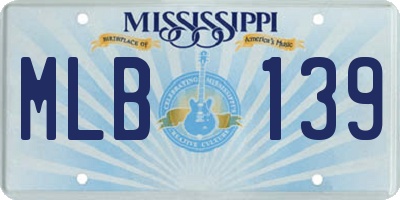 MS license plate MLB139