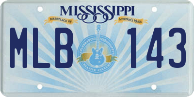 MS license plate MLB143