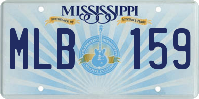 MS license plate MLB159