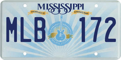MS license plate MLB172