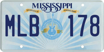 MS license plate MLB178