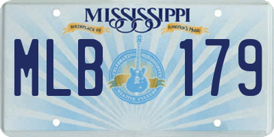 MS license plate MLB179