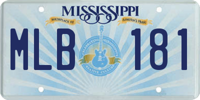 MS license plate MLB181