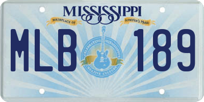 MS license plate MLB189