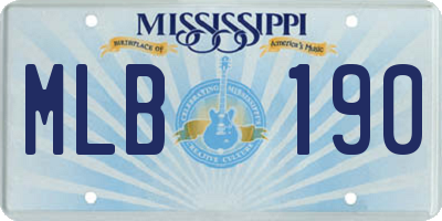 MS license plate MLB190
