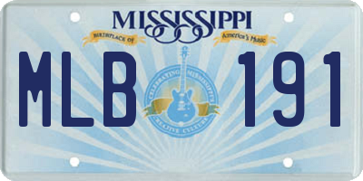 MS license plate MLB191
