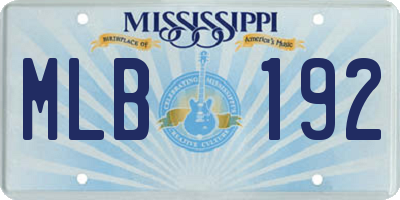 MS license plate MLB192