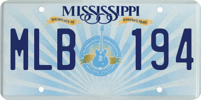 MS license plate MLB194