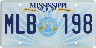 MS license plate MLB198