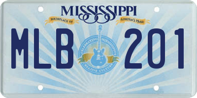 MS license plate MLB201