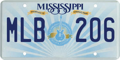 MS license plate MLB206