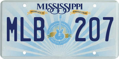 MS license plate MLB207