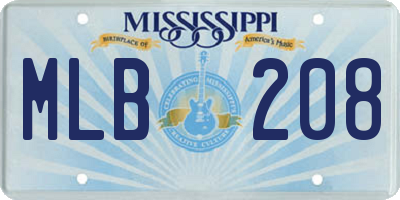 MS license plate MLB208