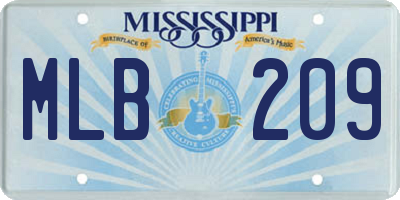 MS license plate MLB209