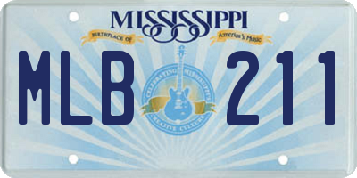 MS license plate MLB211