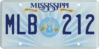 MS license plate MLB212
