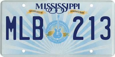 MS license plate MLB213