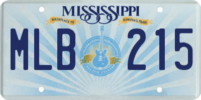 MS license plate MLB215